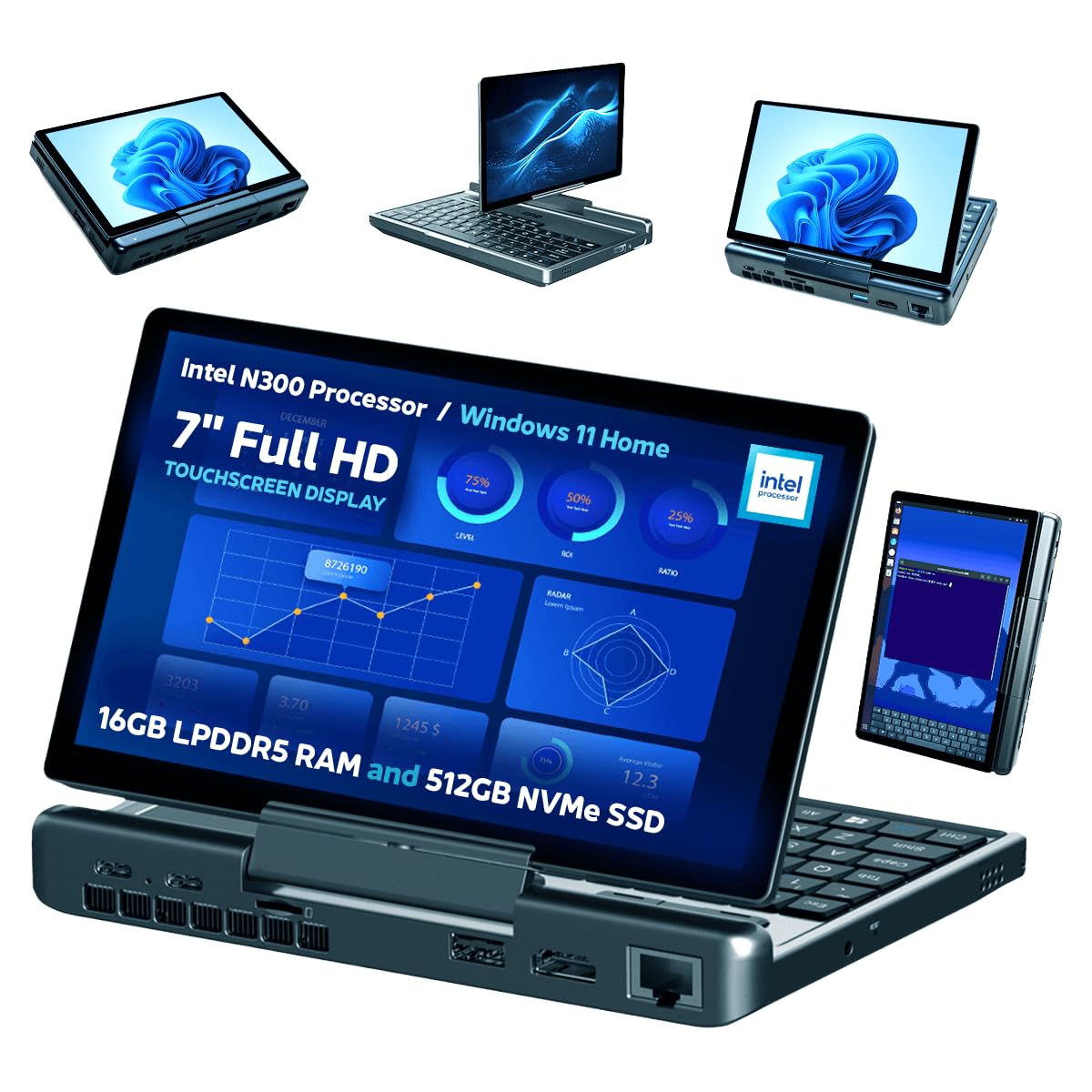 gpd-micropc-2-mini-pc-portable-7-1080p-intel-n300-16go-lpddr5-512go-ssd image 1