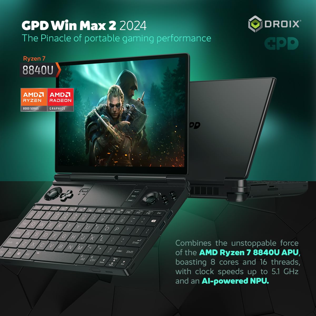 gpd-win-max-2-2024-pc-portable-jeu-10-1-ryzen-7-8840u-32go-2to image 2