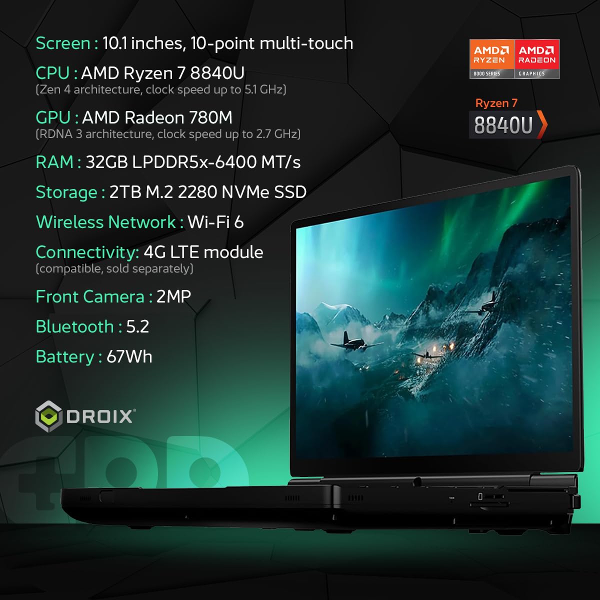 gpd-win-max-2-2024-pc-portable-jeu-10-1-ryzen-7-8840u-32go-2to image 3